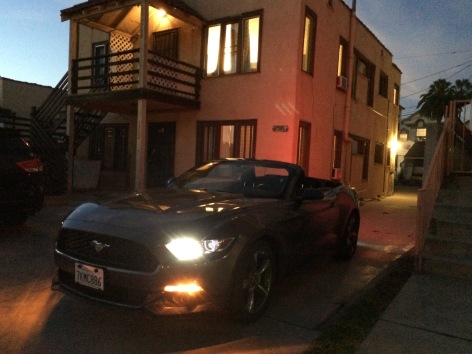 Looking like it's straight out of a brochure.. My favorite car EVER (Especially with me being from Detroit) the Ford Mustang.. This thing was everything I dreamed of as a kid and I'll definitely have one in my driveway one day.  In the background is the apartment my wife and I stayed in, in Culver City